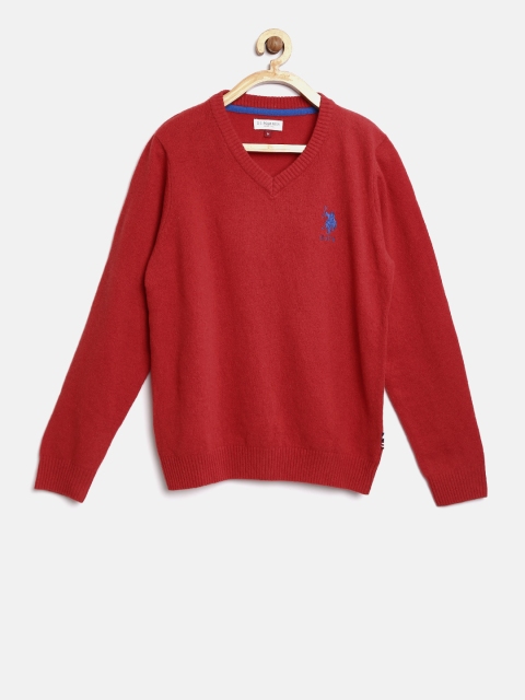 

U.S. Polo Assn. Kids Boys Red Solid Sweater
