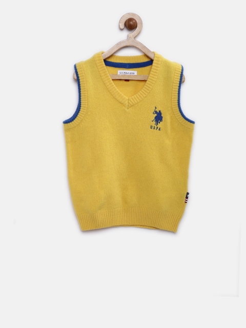 

U.S. Polo Assn. Kids Boys Yellow Solid Sweater Vest