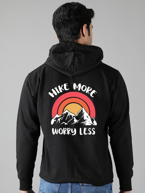

Mad Over Print Men Black Printed Hooded Sweatshirt
