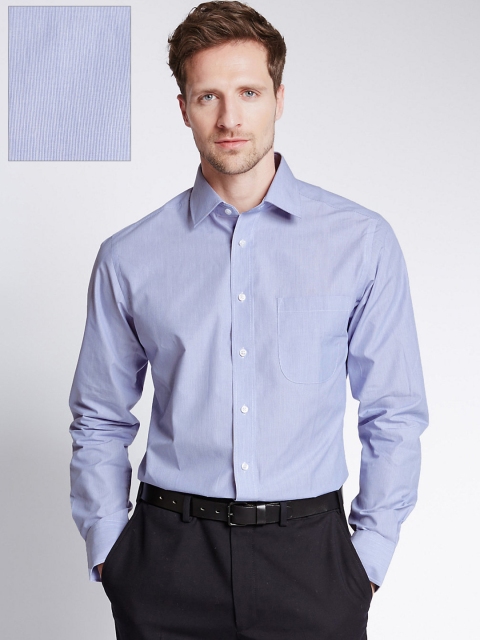 

Marks & Spencer Men Blue Pinstriped Formal Shirt