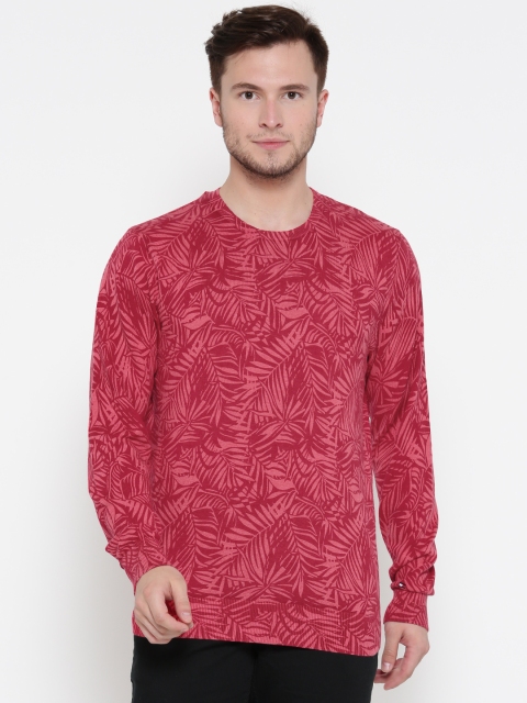 

Tommy Hilfiger Men Pink & Red Self-Design Sweater