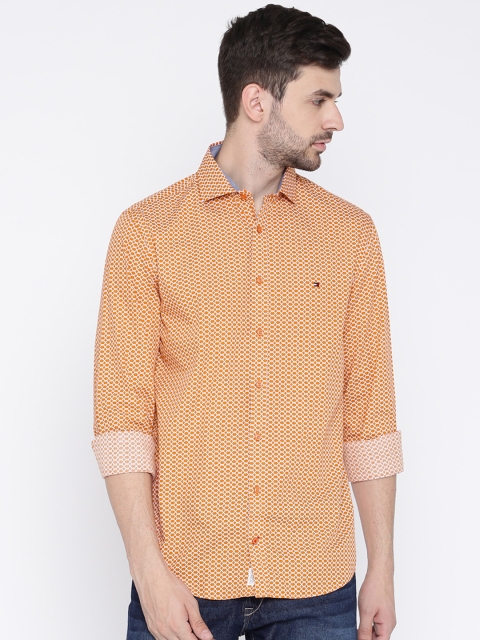

Tommy Hilfiger Men Orange Printed New York Fit Printed Casual Shirt