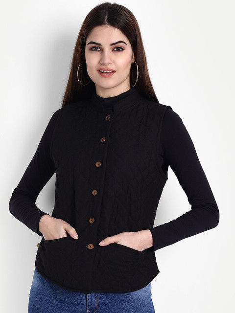 

fabGLOBAL Women Black Lightweight Quilted Jacket