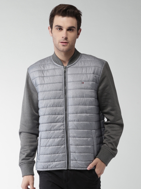 

Tommy Hilfiger Men Grey Melange Solid Jacket
