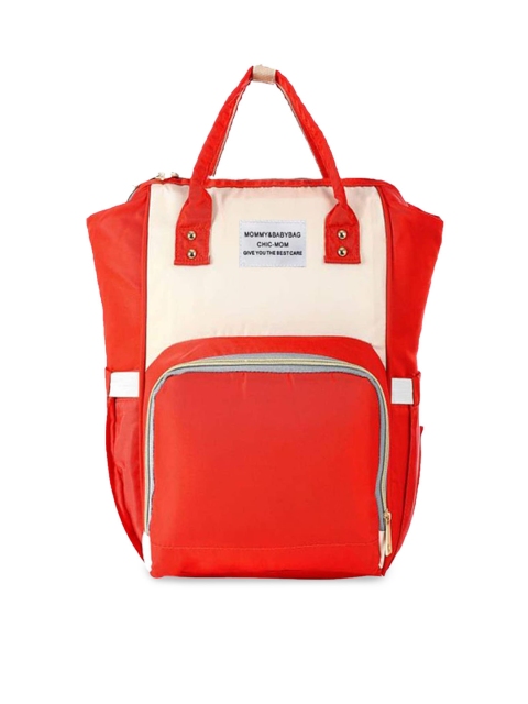 

HOUSE OF QUIRK Women Red Self Design Diaper Bags