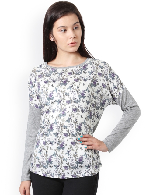 

People Women Grey Printed Top