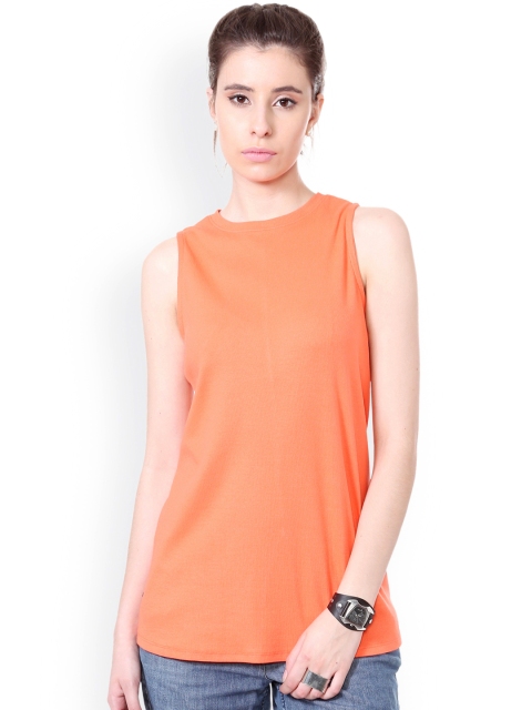 

People Women Orange Solid Top