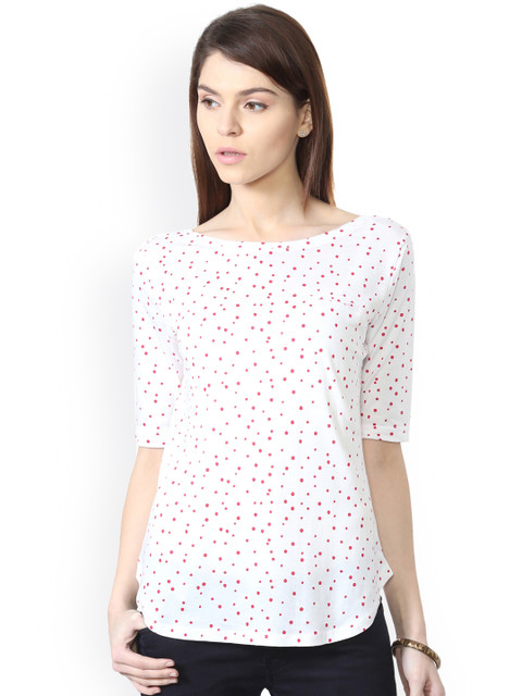 

People Women White Printed Top
