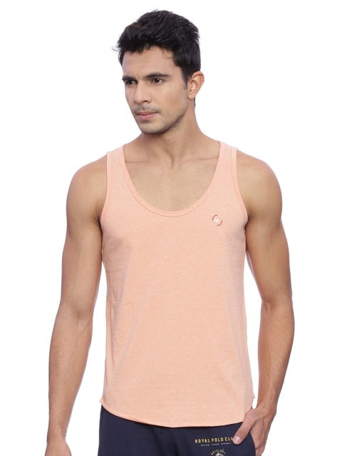 

Masculino Latino Men Peach-Coloured Cotton T-shirt