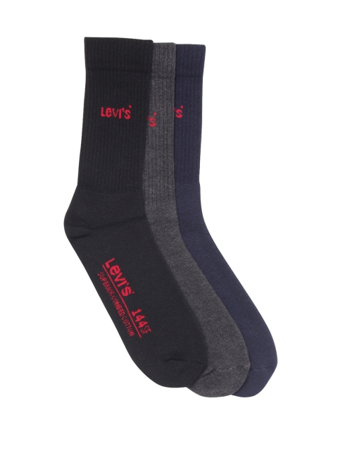 

Levis Men Set of 3 Ankle-Length Socks, Charcoal