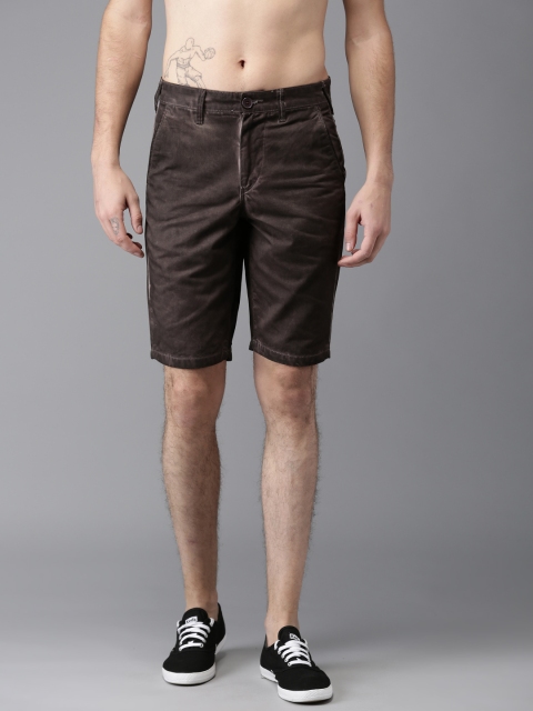 

Moda Rapido Men Brown Washed Slim Fit Chino Shorts