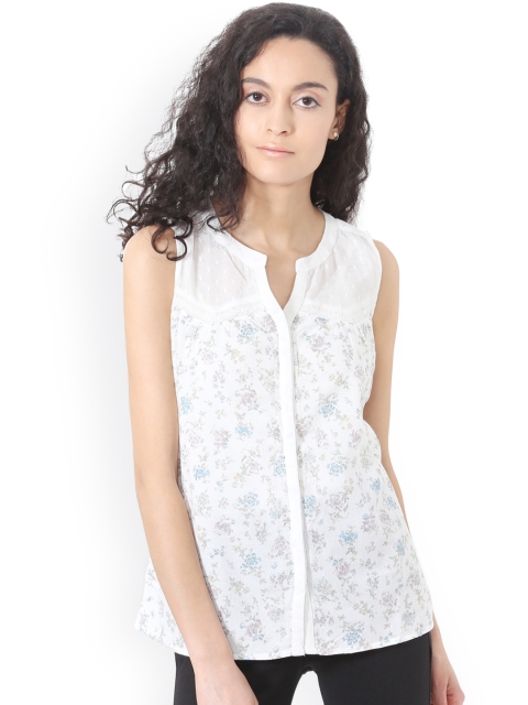 

People Women White Printed Top