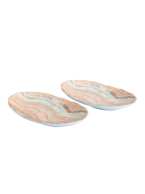 

REYIN Set Of 2 Self-Design Serving Platter, Pink