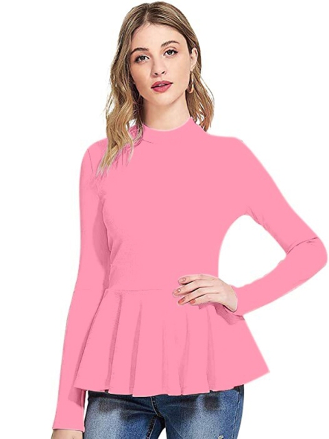 

LOOKFIELD Women Pink Peplum Top