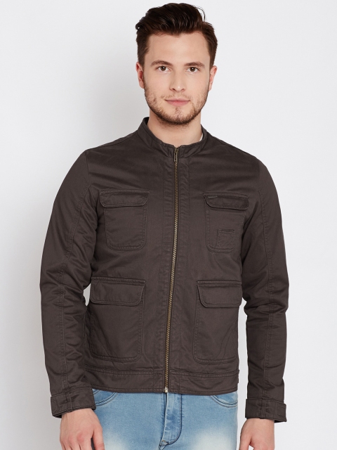 

V Dot Men Coffee Brown Solid Tailored Jacket