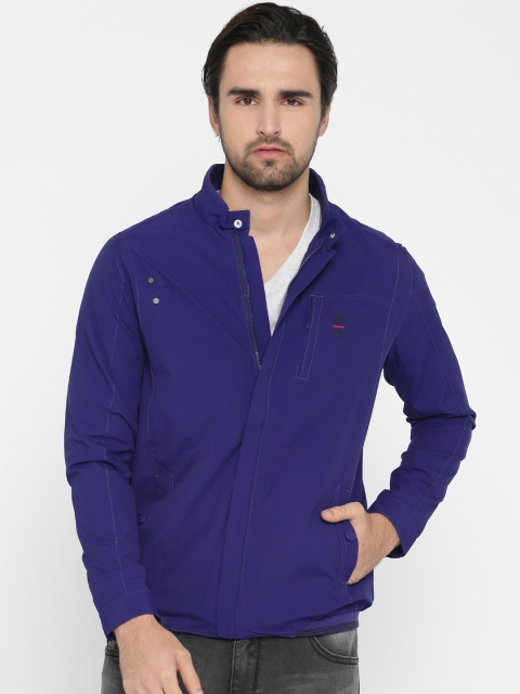 

Van Heusen Sport Men Blue Solid Sporty Jacket