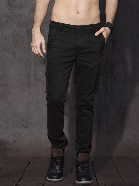 black low rise cargos