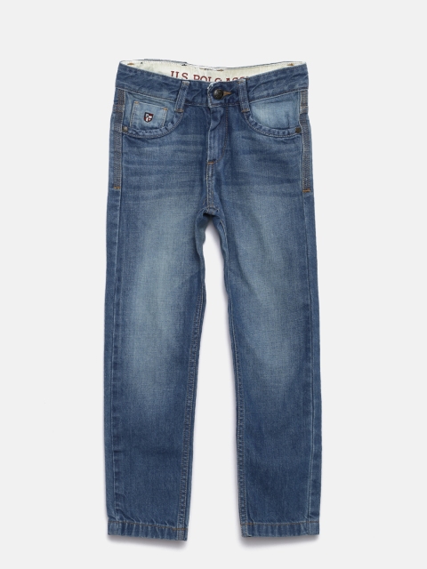 

U.S. Polo Assn. Kids Boys Blue Regular Fit Mid-Rise Clean Look Jeans