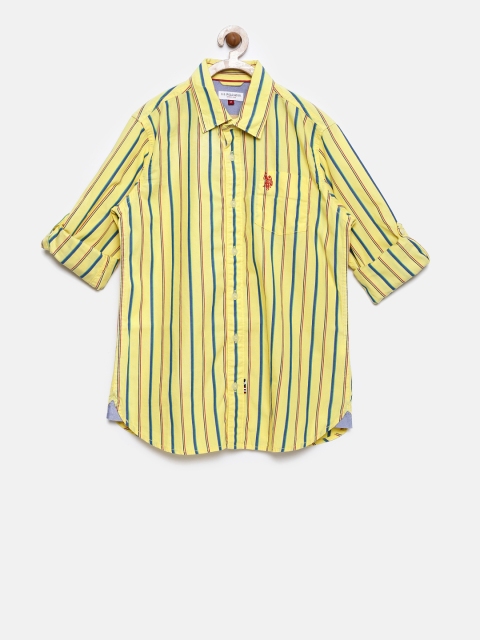 

U.S. Polo Assn. Kids Boys Yellow & Blue Striped Casual Shirt