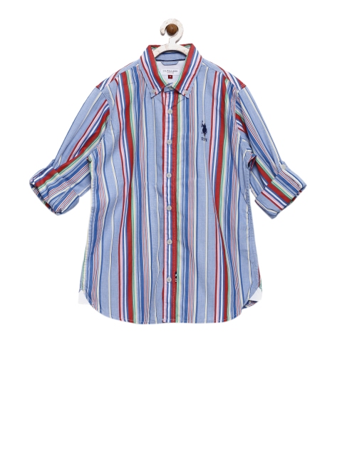 

U.S. Polo Assn. Kids Boys Blue & Red Striped Casual Shirt