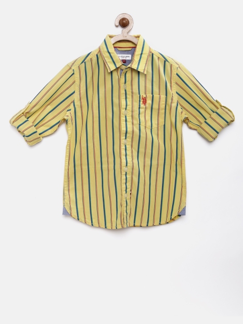 

U.S. Polo Assn. Kids Boys Yellow Striped Casual Shirt