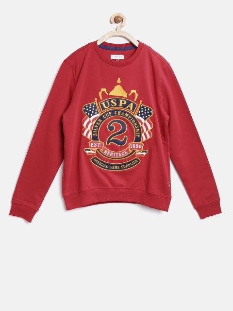 

U.S. Polo Assn. Kids Boys Red Sweatshirt with Applique