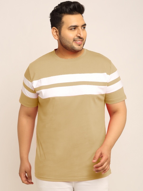 

Rodzen Men Cream-Coloured Printed Pure Cotton T-shirt