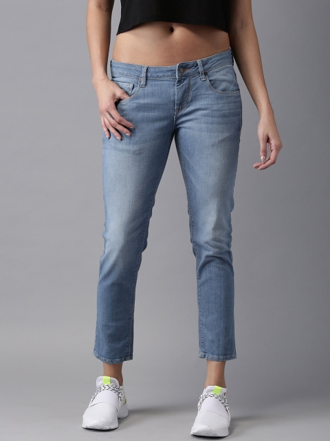 

Moda Rapido Women Blue Skinny Fit Mid-Rise Cropped Clean Look Stretchable Jeans