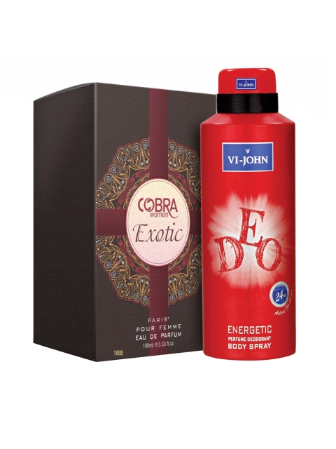 

VI-JOHN Set Of Deo Energetic 175 ml and Exotic Perfume 100 ml, Red