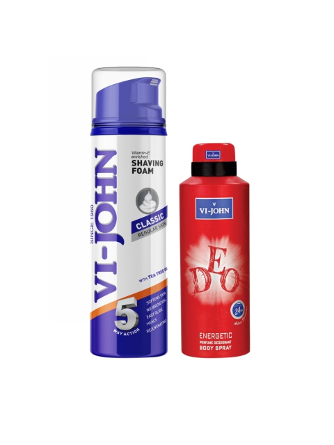 

VI-JOHN Set Of Deo Energetic 175 ml and Shaving Foam Classic 200 gm, Multi