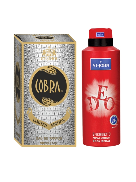 

VI-JOHN Men Deo Energetic 175 ml and Cobra Limited Edition Perfume 100 ml, Multi