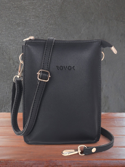 

ROVOK Black PU Structured Sling Bag