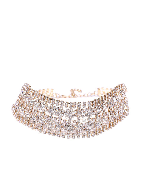 

Bellofox Gold-Toned Stone-Studded Choker Necklace