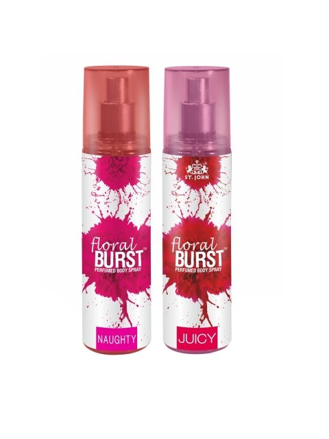 

St. John Set Of 2 Floral Burst Naughty & Juicy Body Spray 300ml, Coral