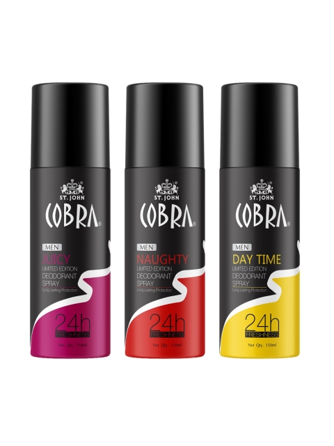 

St. John Set Of 3 Cobra Limited Edition Day Time and Juicy and Naughty Deodorant 450ml, Black