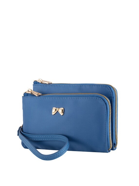 

CARPISA Women Blue Solid Zip Around Wallet
