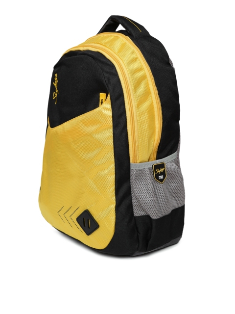 

Skybags Unisex Yellow & Black Colourblocked Backpack