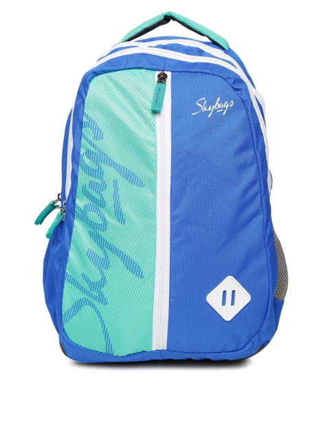 

Skybags Unisex Blue & Sea Green Colourblocked Backpack