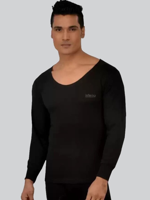 

INFERNO Men Black Solid Thermal Top