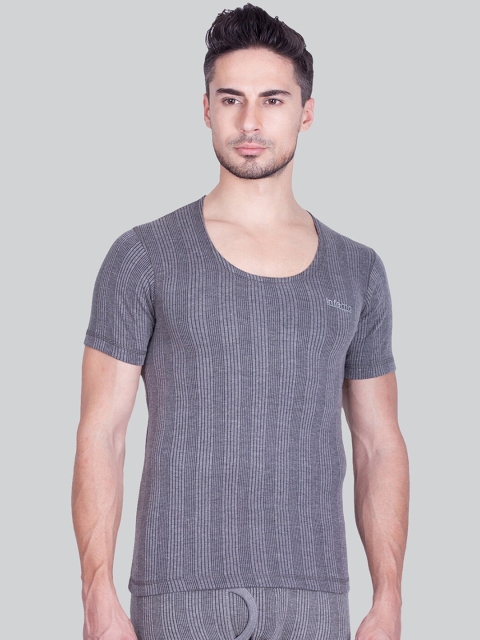 

INFERNO Men Grey Striped Thermal Tops