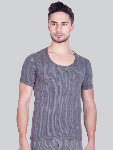 

INFERNO Men Grey Striped Thermal Tops