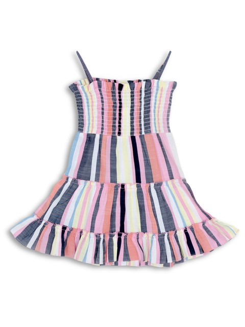 

Hopscotch Pink & Grey Striped Cotton Dress
