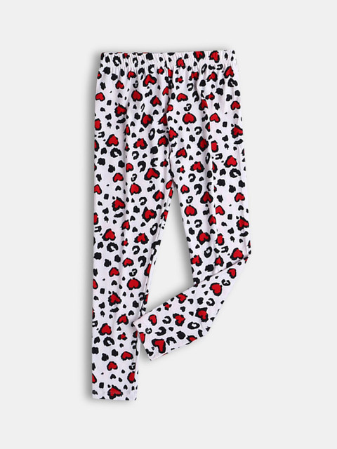 

Hopscotch Girls White & Red Printed Leggings
