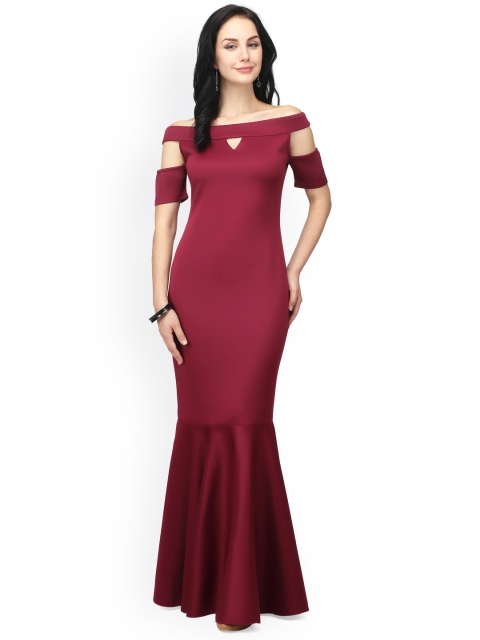 

Eavan Women Burgundy Solid Maxi Dress
