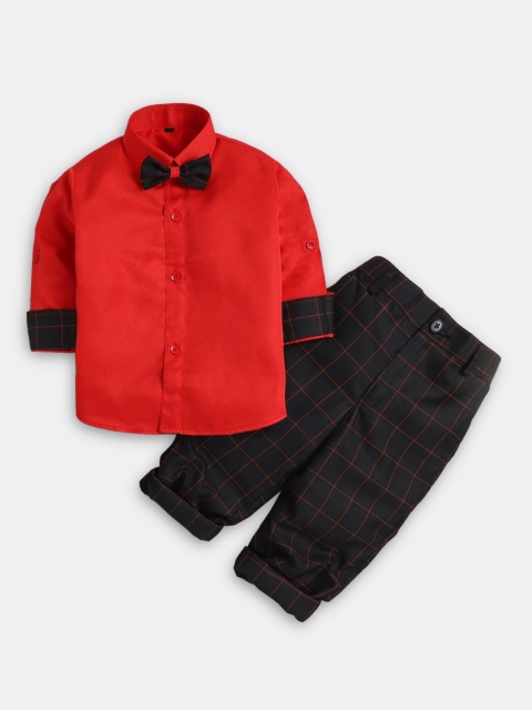 

Hopscotch Boys Black & Red Shirt with Trousers