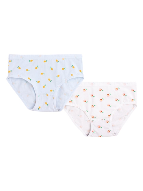 

Hopscotch Girls Pack of 4 Printed Cotton Basic Briefs 1169495, White