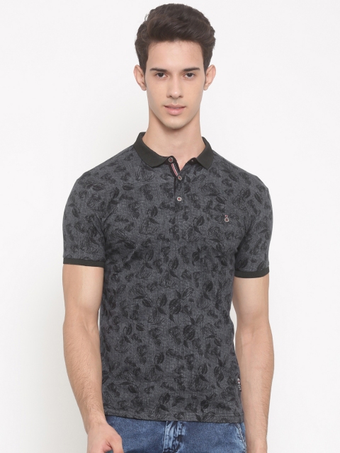 

Status Quo Men Black Printed Polo Collar T-shirt