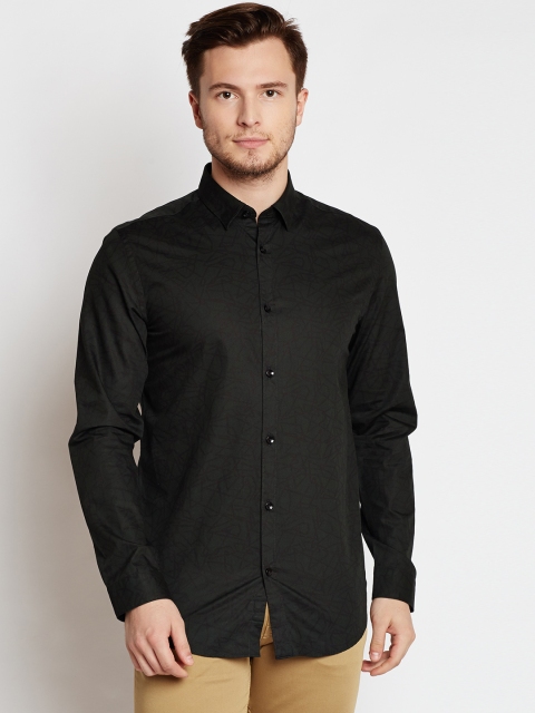 

Jack & Jones Men Dark Green Slim Fit Printed Casual Shirt