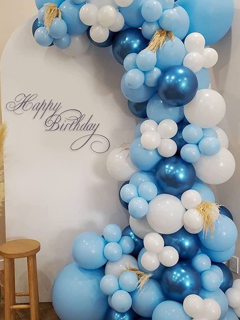 

CHOCOZONE Pack of 119 Blue Solid Birthday Party Balloons