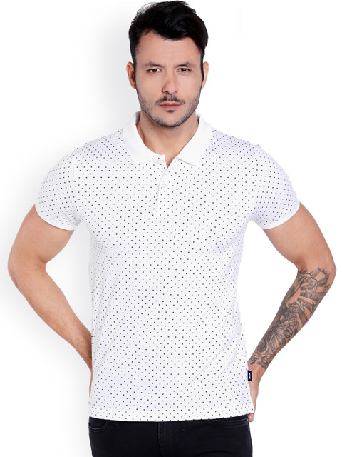 

Jack & Jones Men White Printed Polo Collar T-shirt